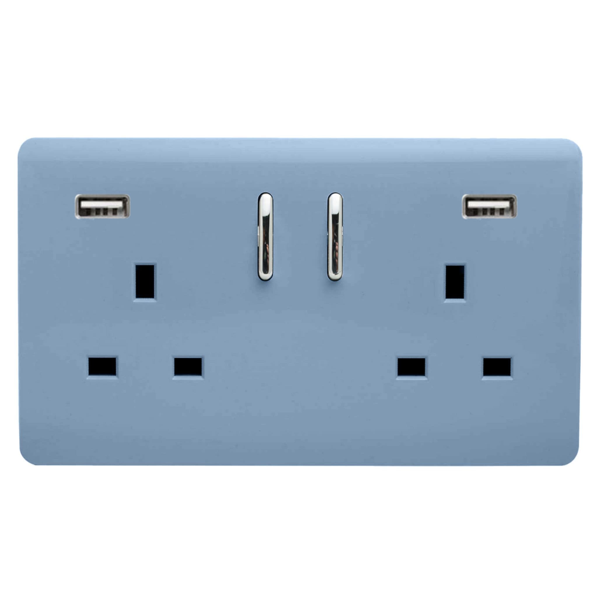 Sky Blue Wiring Accessories Trendi Decorative Screwless
